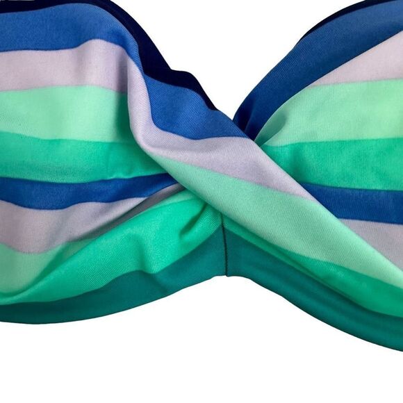 Victoria's Secret Twist Front stripe strapless Bandeau bikini top size 32C - Picture 4 of 6